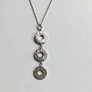 Tiffany Sterling Silver 1837 Triple Circle Disc Drop Pendant
